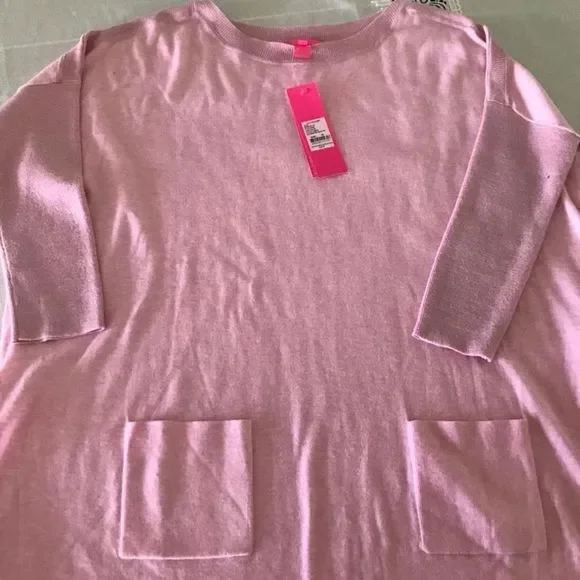 NWT’s Pink Cool knit Lily Pulitzer long sleeve top Cobo Sweater size XS - Picture 4 of 8